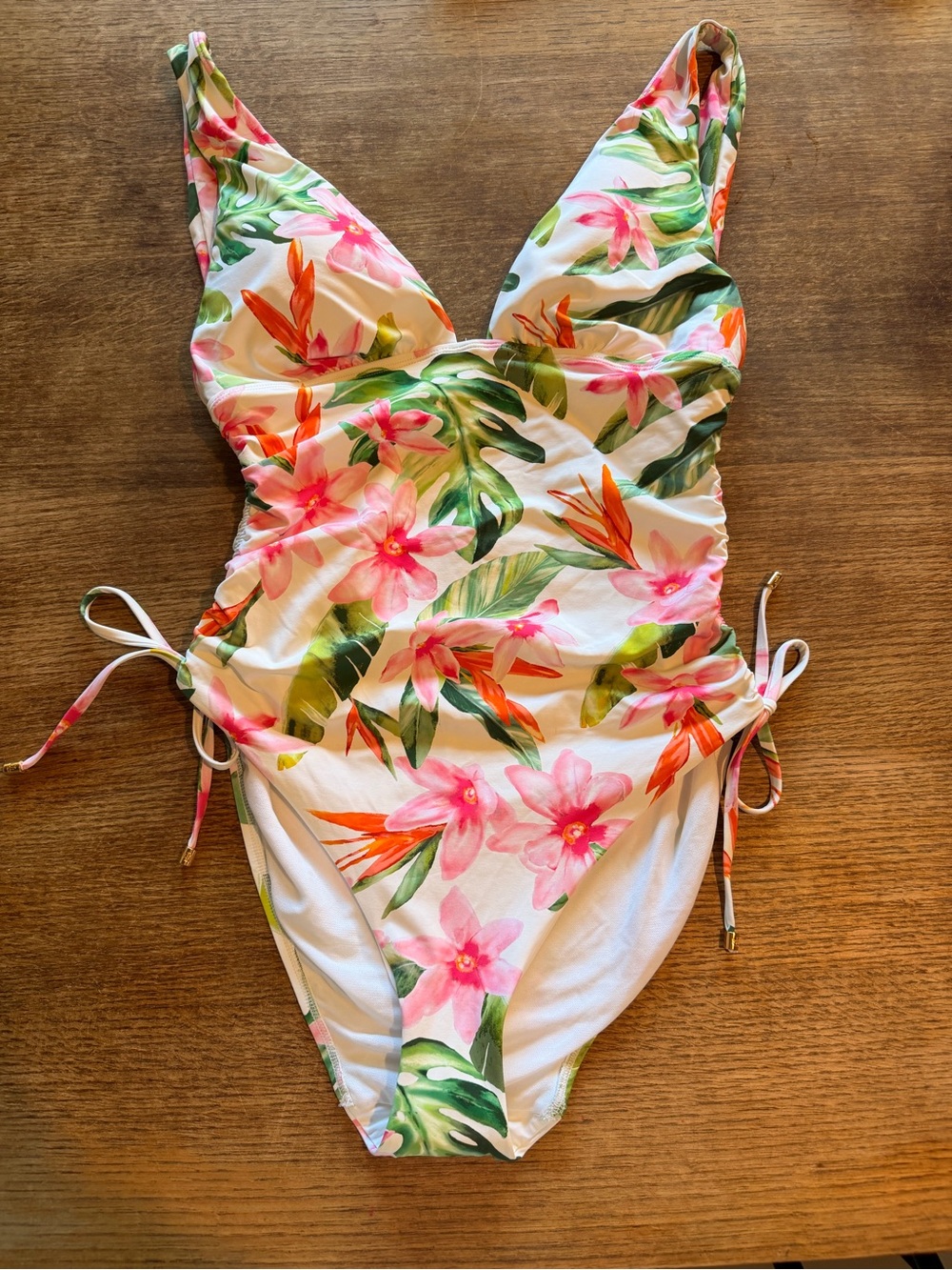 Ralph Lauren Floral One-Piece Swimsuit - Pink & Green